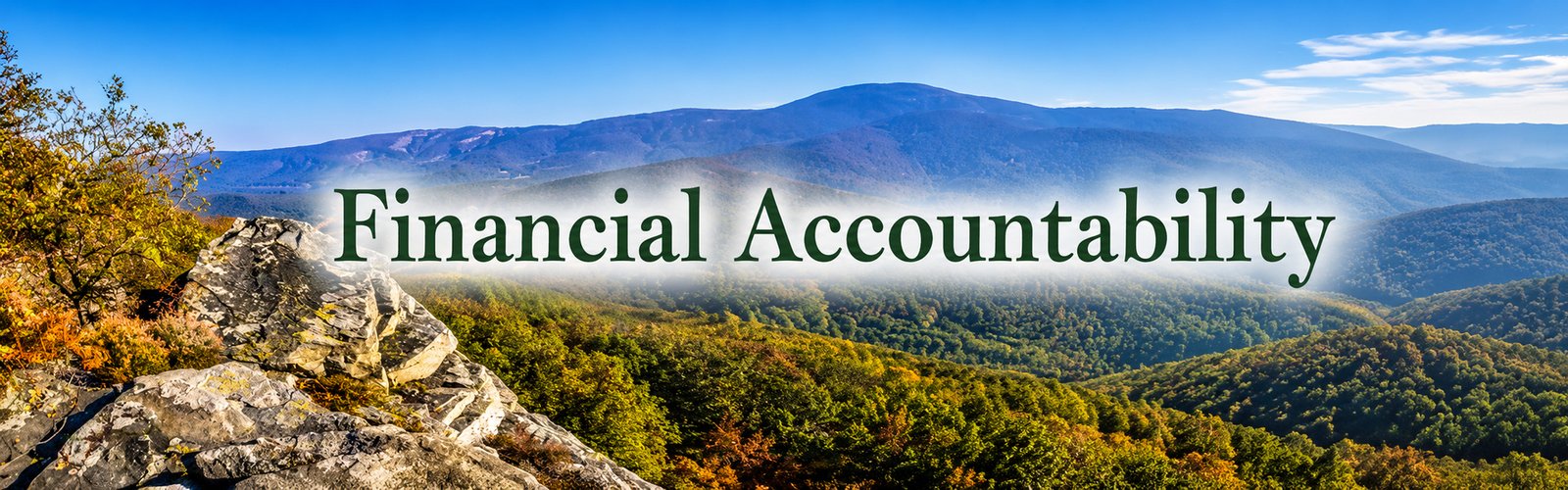 Solid rock overlooking Appalachian mountains representing financial accountability, responsible stewardship, and a strong foundation at Mountain Heart Ministries.